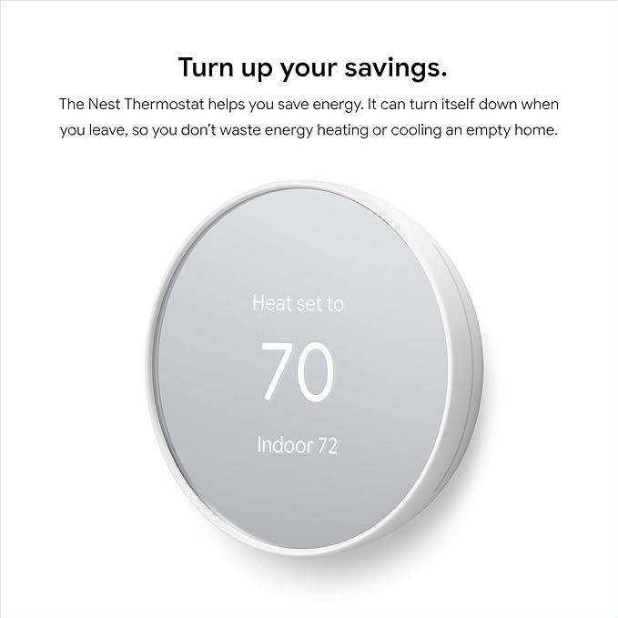 Google Nest Thermostat - Smart Thermostat for Home - Programmable Wifi Thermostat - Snow