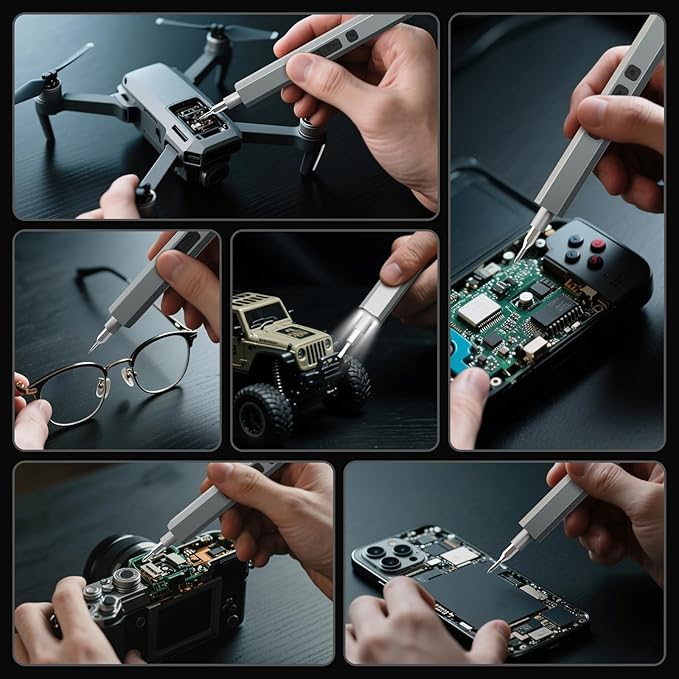 STREBITO Mini Electric Screwdriver, 144-Piece Electric Precision Screwdriver Set Small Power Screwdriver Cordless Rechargeable, Electronic Repair Tool Kit for PC, Computer, Laptop, Phone, RC Drone