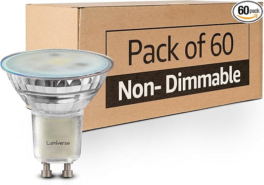 MASTERY MART 60 Pack GU10 LED Bulb, Non-dimmable Track Light Bulbs, 5000K Daylight White, 4W for 35W Halogen Bulb Replacement for Range Hood, Tracklights and Recessed Lighting