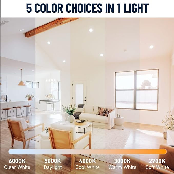 12 Pack Recessed Lighting 4 Inch with Junction Box, 5CCT 4 Inch Brushed Nickel LED Recessed Lights Dimmable 2700K-6000K, 9W 700lm Ultra Thin Recessed Lighting - ETL and Energy Star Certified