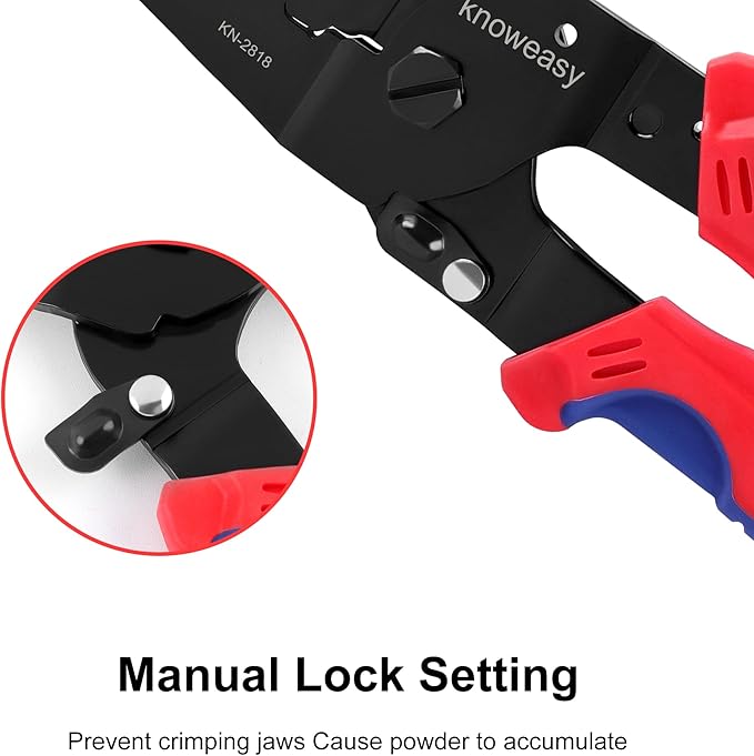 Knoweasy JST Crimper and Micro Open Barrel Crimping Tool - Works on AWG28-20 (0.08-0.5mm²) JAM, Molex, Tyco, JST Terminals and Connectors for FPV, Drone Servo Medel KN-2818
