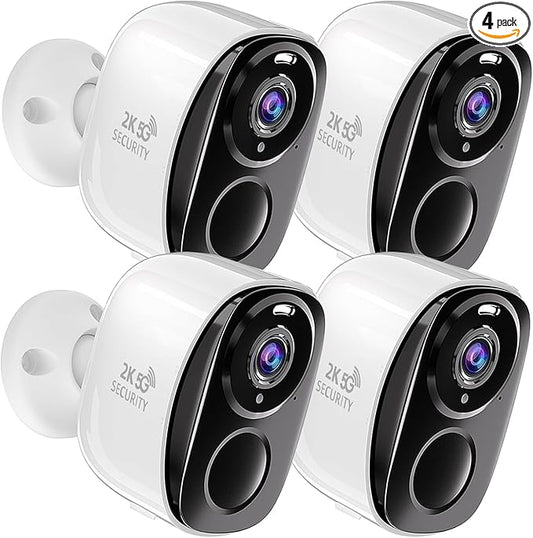 5G/2.4G Wifi Security Cameras Wireless Outdoor , 2K Battery Powered WiFi Cameras with AI Motion Detection Spotlight Siren,Color Night Vision, 2-Way Talk, Waterproof, Cloud/SD Storage, Works w/Alexa