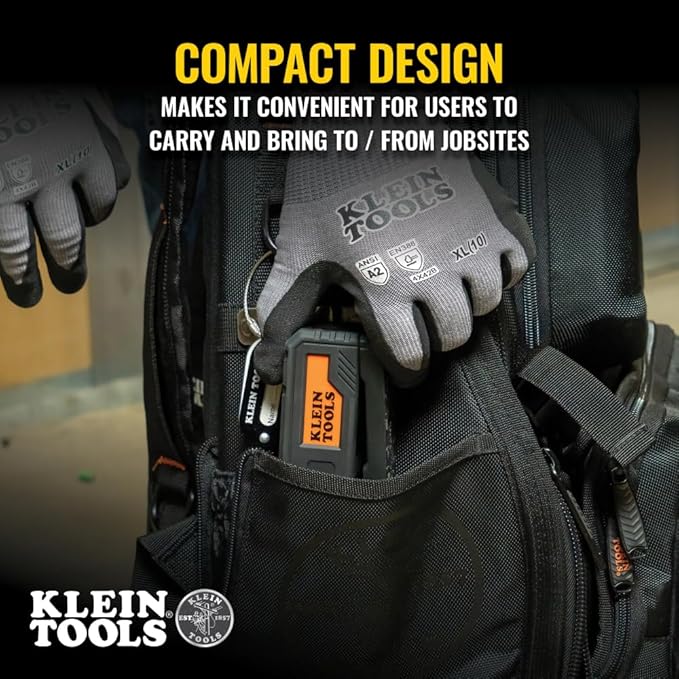 Klein Tools 93PTL Magnetic Pocket Laser Level, Bright Red Leveling and Alignment Tool, 3 Bubble Vials, 360-Degree Wall Attachment, Picture Hanging