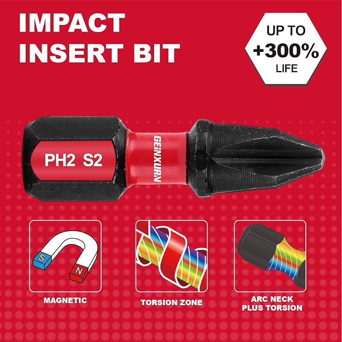 Impact Phillips Screwdriver Bits Set, 90 Pieces 1" Magnetic(PH1/PH2/PH3) S2 Steel Multi Cross Driver Bits and 1 PcsBit Holder with Storage Colorful Box