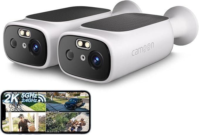 5G WiFi Security Cameras Wireless Outdoor, 5G Security Camera for Home Security, AI Motion Detection, Color Night Vision, SD Card/Cloud Storage, Waterproof, Compatible with Alexa/Google Home