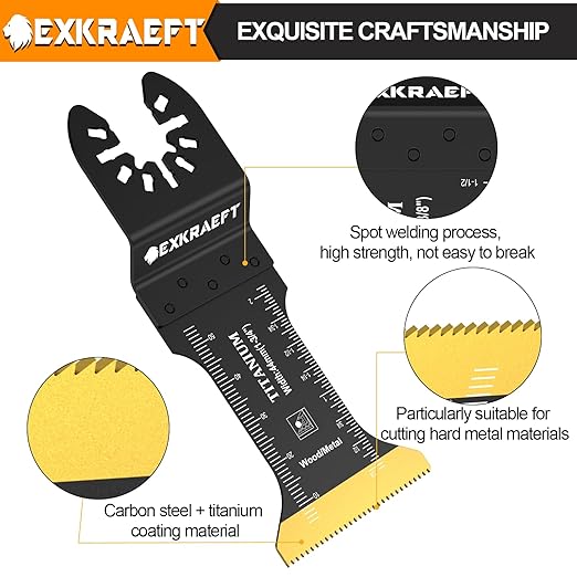 30 PCS Oscillating Tool Blade, Universal Titanium Multi Tool Blades for Metal Nails Wood Plastic and Hard Material, Oscillating Saw Blades Fit Dewalt Milwaukee Ryobi Rockwell Fein