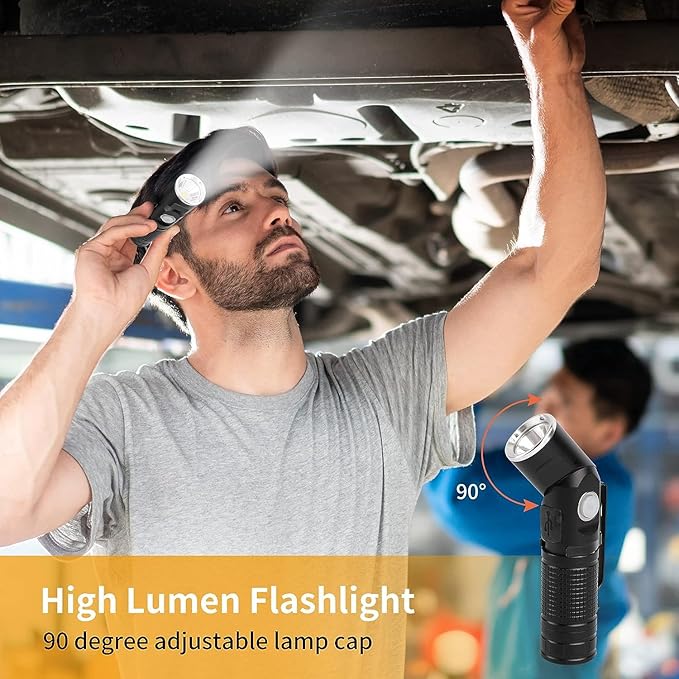 Flashlight Rechargeable Mini Pocket Flashlights High Lumens 600 Lumen with Magnetic Base Waterproof Tactical Led Flashlight for Camping Outdoor Emergencies