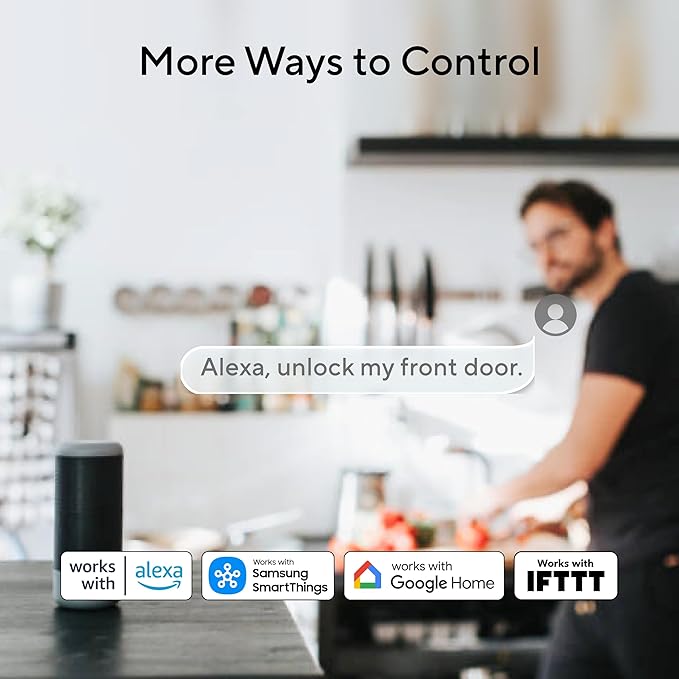 ULTRALOQ Latch 5 Built-in WiFi Smart Lock with NFC, 5-in-1 Keyless Entry Door Lock with Touch Digital Keypad, Smart Handle Lock, App Control, Black