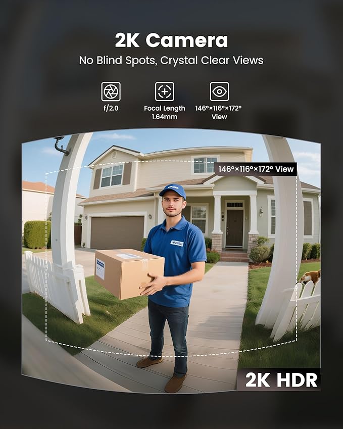 Smart Lock with Camera, 6-in-1 WiFi Doorbell Keyless Entry Door Lock, Deadbolt Lock for Front Door, Fingerprint, Keypad Code, App Control, IP65 Waterproof, BHMA, Support Alexa&Google Assistant