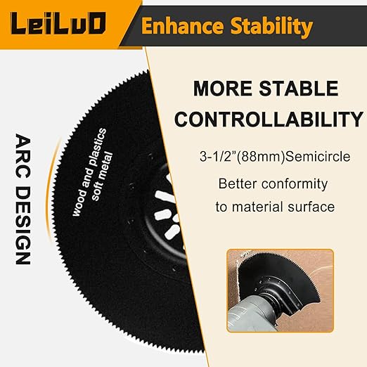 LEILUO 134 Pcs Multitool Blade Kits Oscillating Tool Cutting Sanding and Scraping Accessories with Storage Bag Oscillating Saw Blades Compatible with DeWalt Makita Dremel and More
