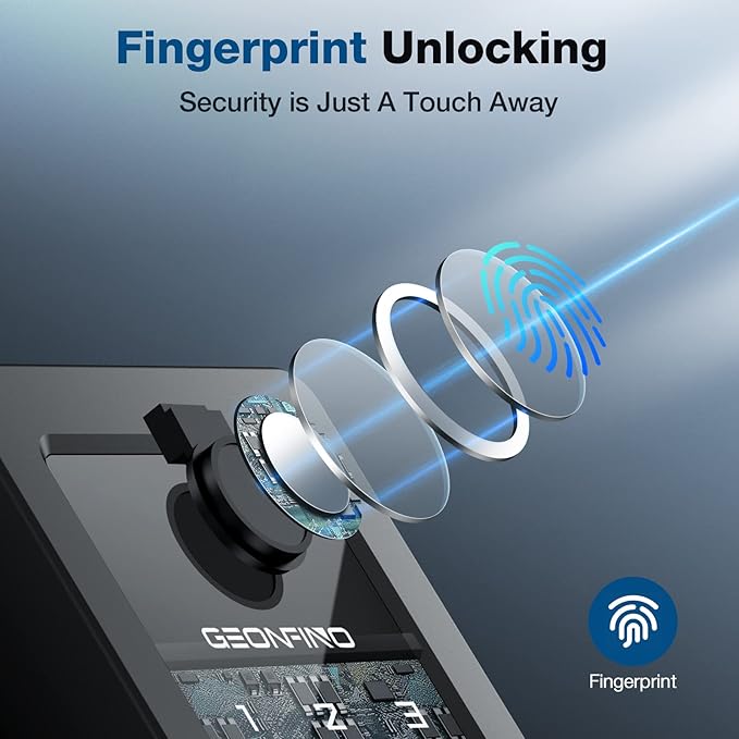 Fingerprint Keyless Entry Door Lock, Electronic Deadbolt Door Lock with, Anti-Peeping Smart Lock for Front Door, IP65 Waterproof Smart Deadbolt for Home