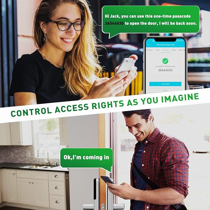 Smart Door Lock with Handle: Olumat Keyless Entry Door Lock with WiFi Gateway - Smart Locks for Front Door with Keypad - Fingerprint Lock