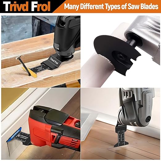 121 Pack Oscillating Saw Blades, Titanium Oscillating Tool Blades with Sandpaper, Multitool Blades for Wood Metal Plastics Cutting, Multi Tool Blades Kits Fit Bosch Dewalt Ryobi Milwaukee