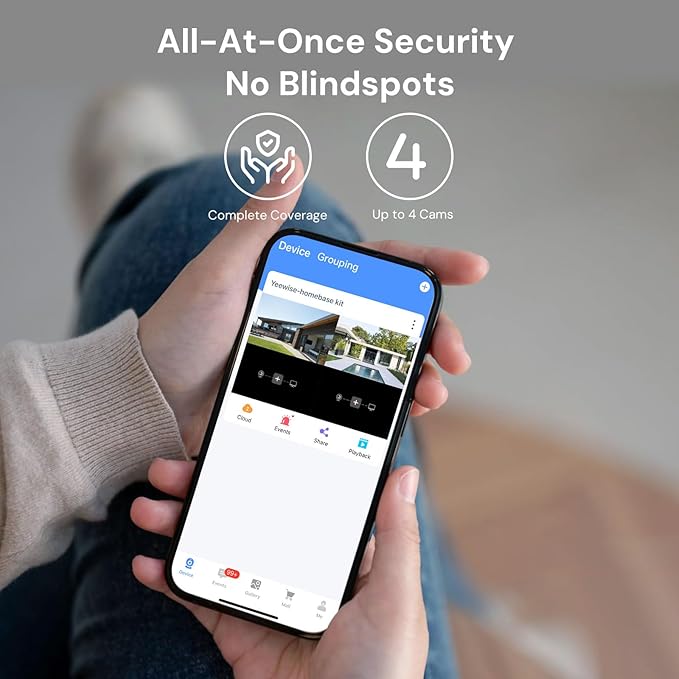 WiFi6 Solar Security Cameras Wireless Outdoor, 2K QHD Home Security System, 2-Cam Kit, 2.4&5GHz WiFi, Color Night Vision, Local Storage, IP66 Weatherproof, Works with Alexa, No Monthly Fees