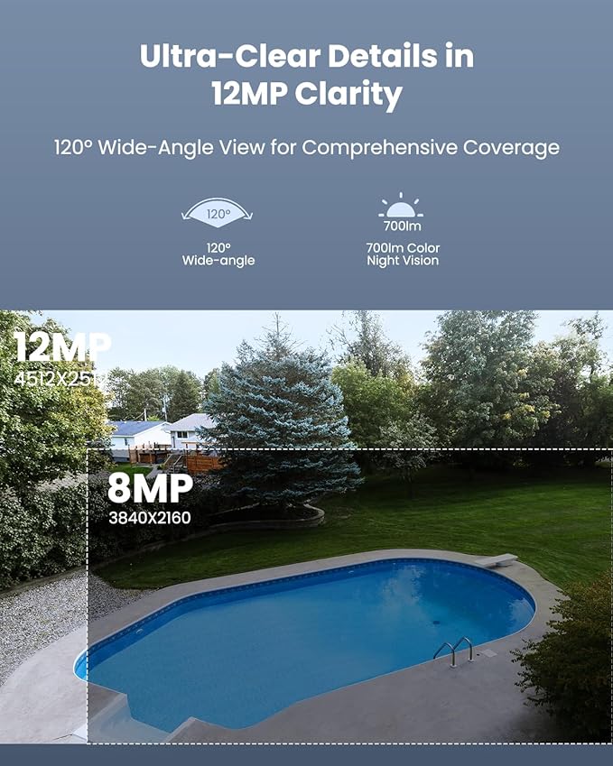REOLINK 12MP PoE IP Camera Outdoor, Bullet Surveillance Cameras for Home Security, Smart Human/Vehicle/Pet Detection, 700lm Color Night Vision, Two Way Talk, Up to 512GB microSD Card, RLC-1212A