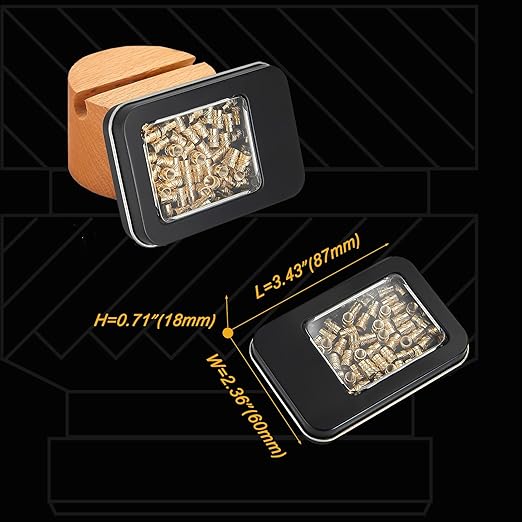 Kadrick 100Pcs M4 Threaded Inserts for 3D Printing Components,M4*H6*D5.5 Metric Brass Knurled Nuts, Insert by Heat into Plastic Parts