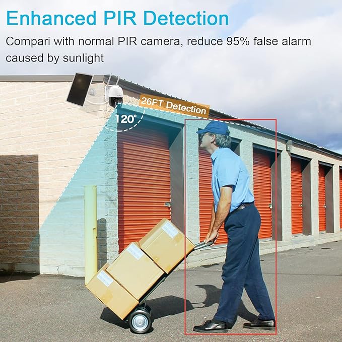 GENBOLT 4G LTE Cellular Solar Security Camera Outdoor Wireless, 8W 15600mAh Battery Operated Surveillance Camera No WiFi, PTZ IP Camera System with SIM Card, PIR Siren Alarm with Humanoid Detection