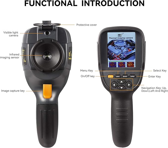 Hti-Xintai Higher Resolution 320 x 240 IR Infrared Thermal Imaging Camera. Model HTI-19 with Improved 300,000 Pixels, Sharp 3.2in Color Display Screen, Battery Included. Lightweight Comfortable Grip.