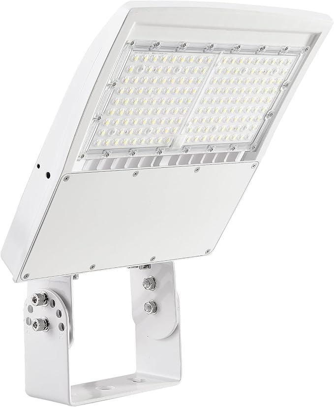 480V 150W LED Parking Lot Light, Dimmable 21000LM 5000K, Built-in Surge Protection, Yoke Mount, Replaces 450W MH/HPS, Outdoor Commercial Street Security Lighting Fixture, 277-480V DLC UL Certified