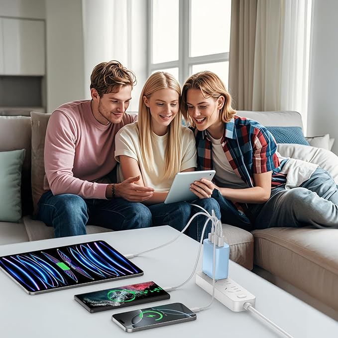 USB C Charger Block,40W USB C Charger Cube,Type C Charging Block,USB Wall Chargers Dual Port PD+QC Charging Cube for iPhone 16 15 14 13 12 11 Pro Max XS,iPad, Samsung Phone,Tablet(Blue)