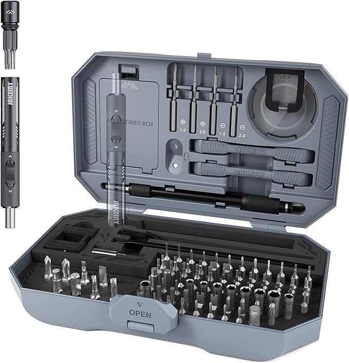 Metal Small Ratchet Screwdriver Set, JAKEMY Portable Ratcheting Screwdriver Kit with 90 Magnetic Bits and Opening Pry Tool for Laptop, Computer, MacBook, Phone, Watch, Console, Eye Glasses, DIY