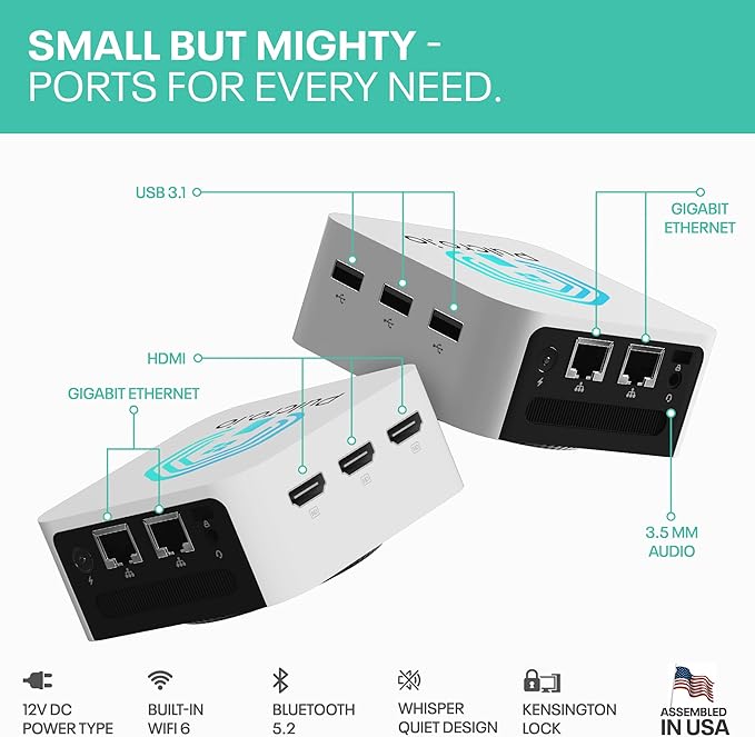 Home Assistant | Pulcro TK QBE Mini PC | N100 CPU, 8GB LPDDR5 RAM, 512GB M2 SSD, 4K HDMI, 3X USB 3.1, Dual Gigabit Ethernet, WiFi 6, BT 5 | Smart Home Automation Hub