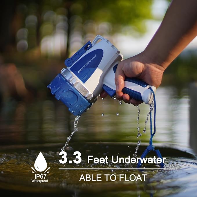 GOODSMANN Rechargeable Spotlight Waterproof LED Flashlight 3000 Lumen Submersible Searchlight with USB Adapter Car Charger 9924-H101-01