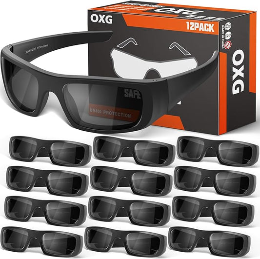 OXG Safety Glasses Protective Eyewear Men Women, ANSI Z87.1 Work Glasses Scratch Impact Resistant for Industrial Shooting