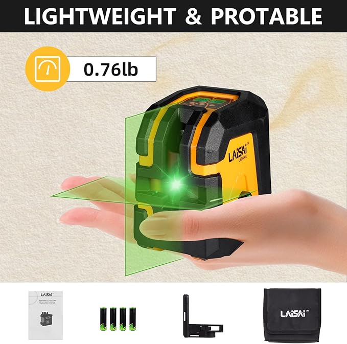 Laser Level, 100FT Self Leveling Laser Level,Single Laser Module, Suitable for Hanging Paintings, Tiling, Decoration and DIY Interior Construction(Laser:Class IIIa, 1.0mW -1.3MW)