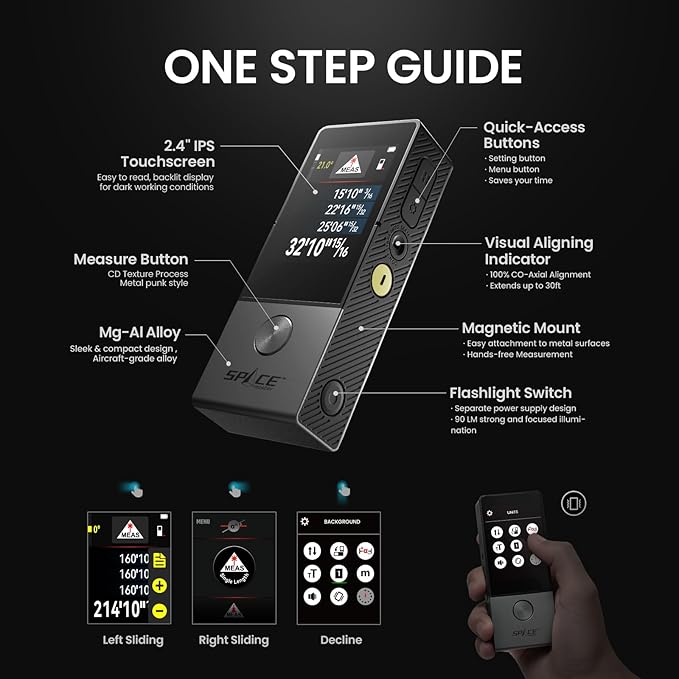 MiLESEEY 330 ft Smart Laser Tape Measure & Digital Ruler D9 PRO– IPS Touchscreen, App‑Sync, Visual Aligning Indicator, P2P, Live Angle Display Professional Measuring Tool