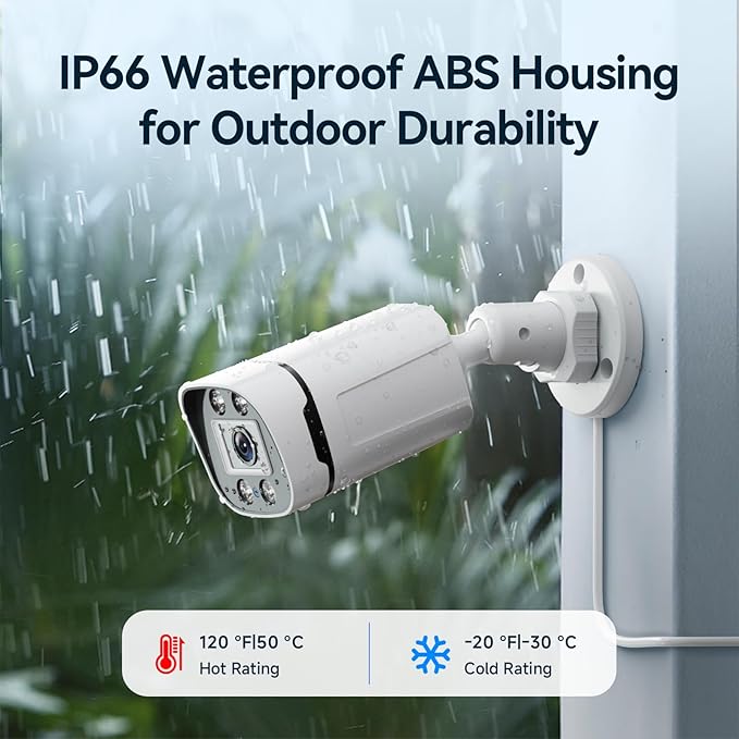 Wired Security Camera System Outdoor, 4 Channel 5MP Lite AHD TVI DVR Recorder with 500G HDD, 4pcs Wired Surveillance CCTV Bullet Camera Indoor Outdoor, Smart Motion Detection, Night Vision