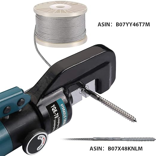 Steel DN Mate Hydraulic Crimping Tool/Hydraulic Crimper with Dies for Stainless Steel Cable Railing Hardware,Battery Cable Crimping Tool DC01