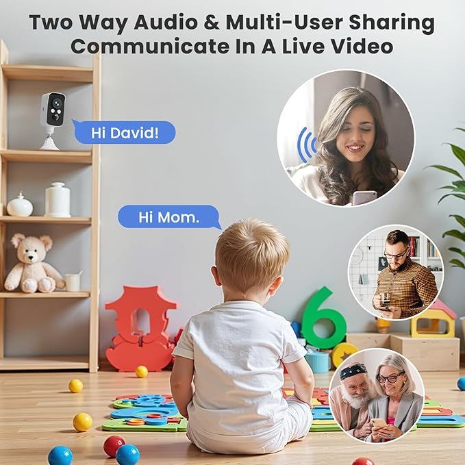 300° Pan Wireless Outdoor Security Camera, No Subscription Free 7-Day Cloud/SD, Free Human Detection, Magnetic Mount, Battery Powered Cam, 2.4G WiFi, 2K, Night Vision, 2-Way Talk, Home Security, IP65