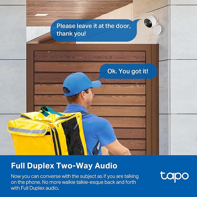 Tapo by TP-Link 2K QHD Security Camera Indoor/Outdoor, 2024 PCMag Editor's Choice, Color Night Vision, Free Person/Pet/Vehicle Detection, Baby Monitor, Local/Cloud Storage, IP66, Dual-Spotlight(C120)