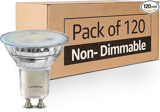 MASTERY MART 120 Pack GU10 LED Bulb, Non-dimmable Track Light Bulbs, 2700K Soft White, 4W for 35W Halogen Bulb Replacement for Range Hood, Tracklights and Recessed Lighting