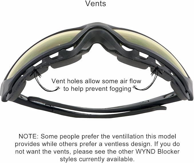 WYND Blocker Motorcycle Riding Glasses Extreme Sports Wrap Sunglasses (Black/Yellow)