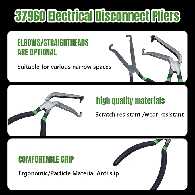 2Pcs 37960 Electrical Disconnect Pliers 60 Degree Plier and Straight Plier