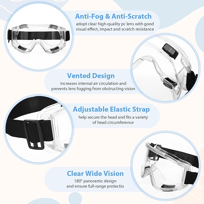 Anti-Fog Safety Goggles Impact Resistant Protective Safety Glasses Men Women Eye Protection