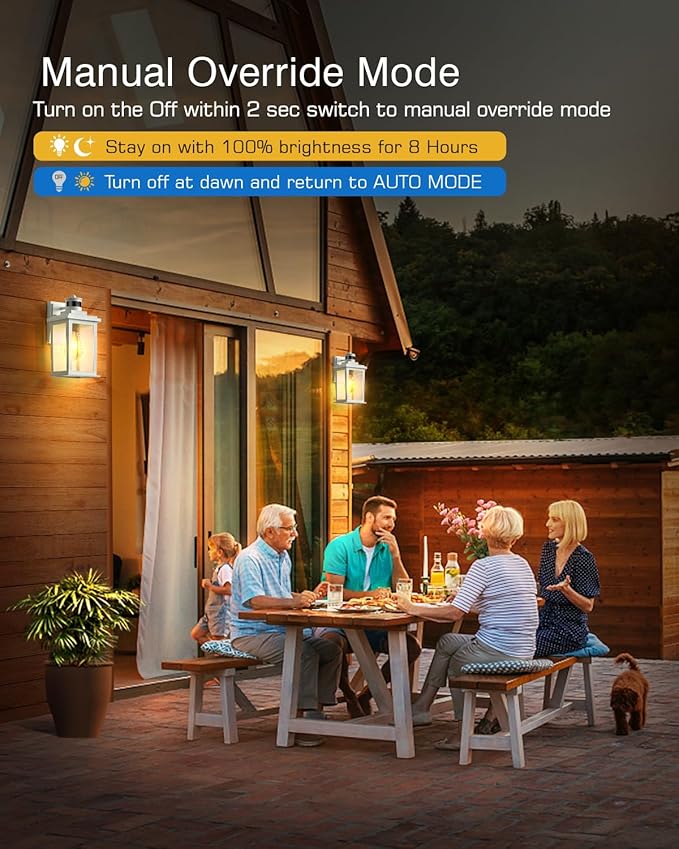 VIANIS Motion Sensor Porch Lights, Outdoor Wall Lights Wall Mount, White Dusk to Dawn Outdoor Sconce Lights, Waterproof Exterior Light Fixture for House, Garden, Patio, Entryway,Hardwired, Non-Solar