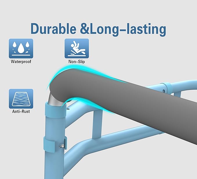 Delog Stand Alone Toilet Safety Rail - Medical Toilet Safety Frame for Elderly, Handicap and Disabled - Bathroom Toilet Handrails, Width Adjustable Design, Fit Any Toilet, FSA/HSA Eligible