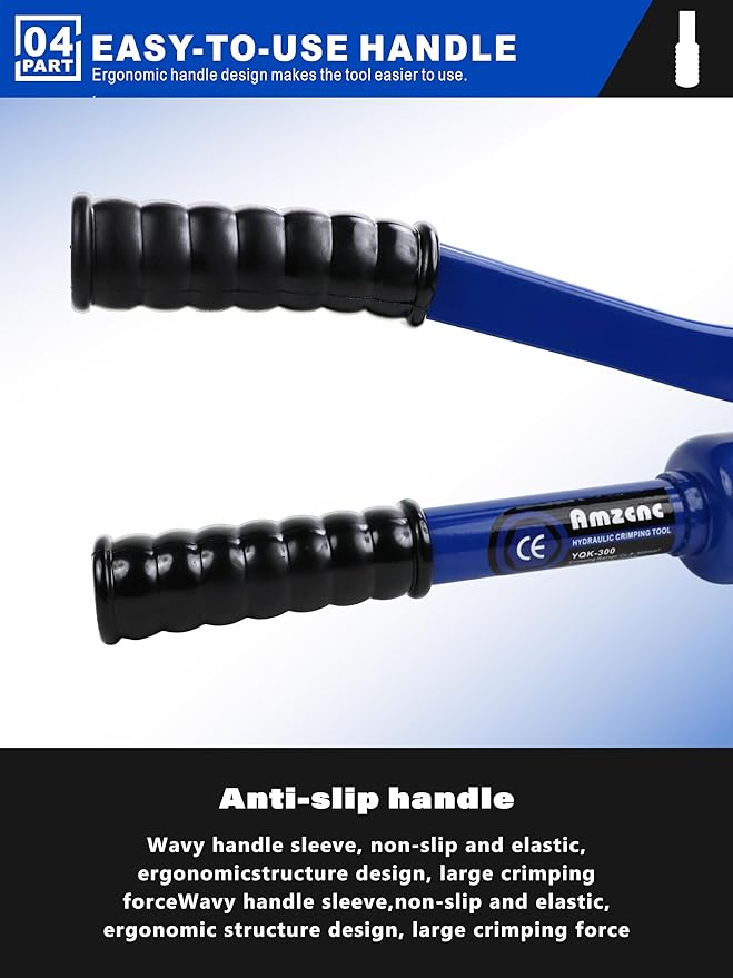 AMZCNC Industrial Hydraulic Cable Lug Crimper (16 TON) 9 AWG to 600 MCM Electrical Terminal Cable Wire Tool Kit with 13 Die Sets