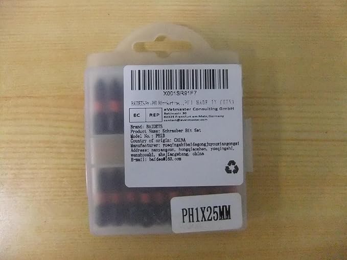 Pro PH1 Bit Assortment - Screwdriver Bits Set 20Pcs, 25mm Length, Phillips Screwdriver Bit, 1/4 Inch Hex Shank, with Storage Box