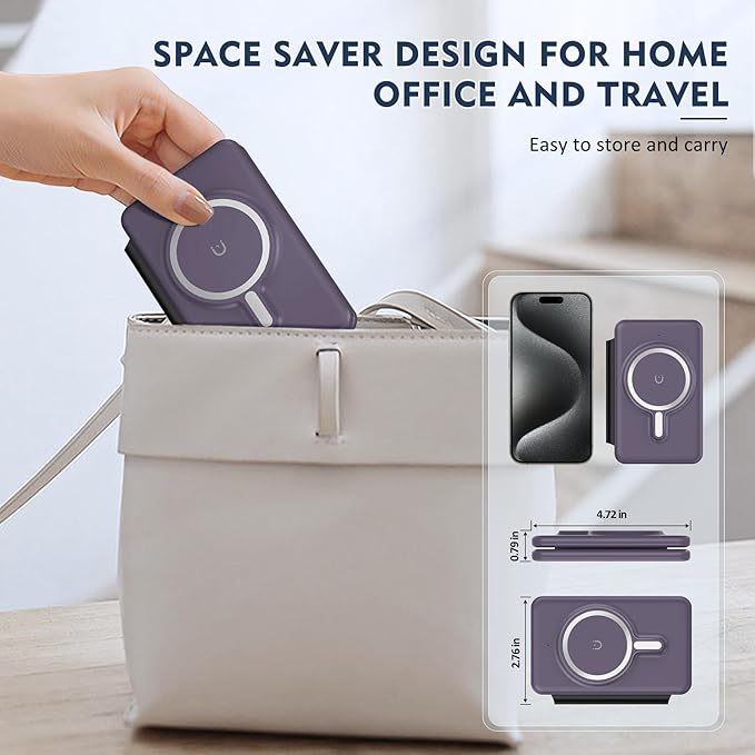 Wireless Charger iPhone - 3 in 1 Charging Station for Apple Devices for iPhone 16 15 14 13 12 Pro Max Plus - Foldable Magnetic Charging Pad for Apple Watch Series & Airpods Series