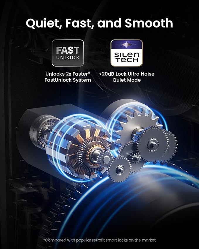 Smart Lock Ultra with Keypad,Fingerprint Door Lock, App Remote Control, Built-in WiFi Keypad Deadbolt, Auto Unlock, Waterproof&Easy Install,Supports Alexa and Google (Lock Ultra Touch Combo)