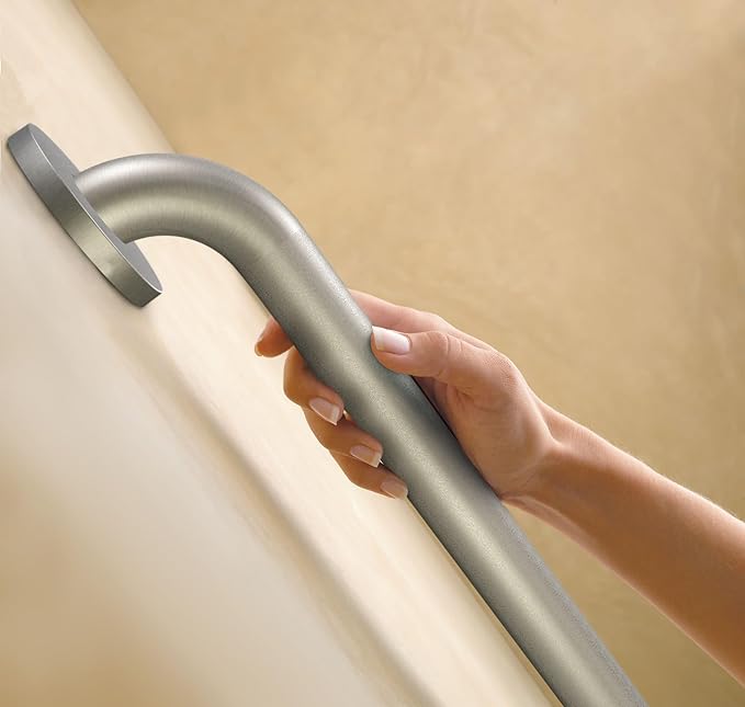 Moen Home Care Bathroom Safety 36 Inch Stainless Steel Handicap Grab Bar for Bathtub and Shower, Elderly Assistance Product with Concealed Screws, ‎R8936P