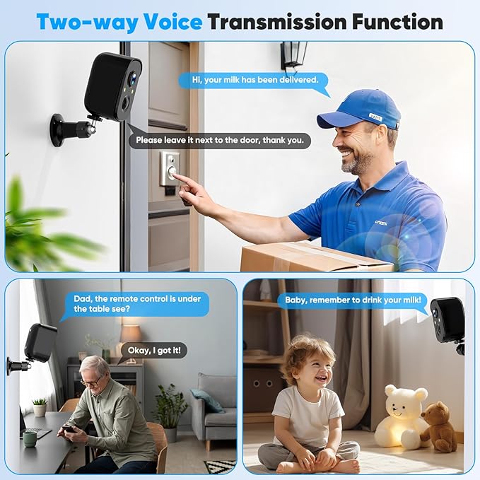 Security Cameras Wireless Outdoor, 2K Battery Powered Color Night Vision Camera, PIR Motion Detection, IP66 Waterproof, Cloud Storage/Mic-SD, Instant Alert, 2.4GHz WiFi, Solar Camera for Home