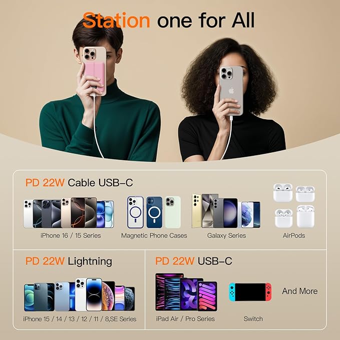 Magnetic Portable Charger, 16800mAh Wireless Power Bank, with 20W USB-C Fast Charging and LED Digital Display Magnetic Battery Pack, Compatible with iPhone 17/16/15/14/13/12 Full Series (2025)