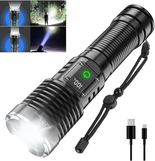 WINDFIRE Flashlights High Lumens Rechargeable, Super Bright LED Flashlight, Powerful Tactical Flashlights, Brightest Waterproof Zoomable Handheld Flash Light High Powered for Camping Emergencies