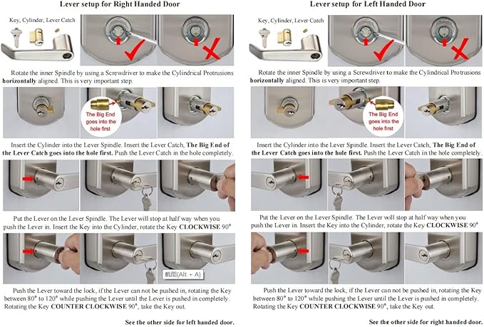 Smart Door Lock, Keyless, Fingerprint, SCYAN X2 Handle Lock with Touchscreen Keypad Access, Auto Locking, for Home, Office, Airbnb, Rental House, Aged Bronze
