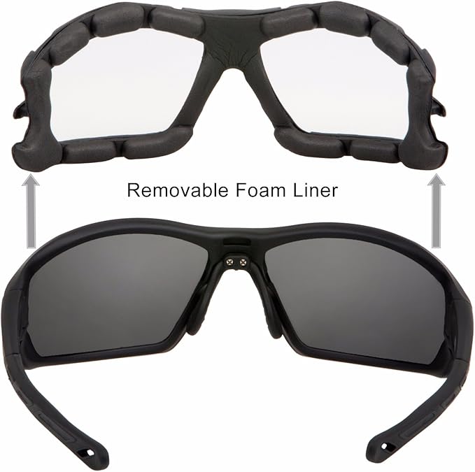WYND Blocker Motorcycle Riding Glasses Extreme Sports Wrap Sunglasses (Black/Smoke)